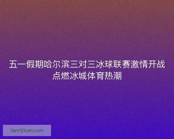 五一假期哈尔滨三对三冰球联赛激情开战点燃冰城体育热潮