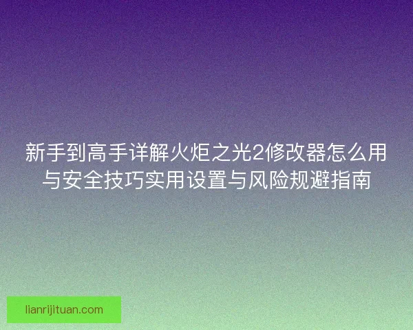 新手到高手详解火炬之光2修改器怎么用与安全技巧实用设置与风险规避指南 新手到高手详解火炬之光2修改器怎么用与安全技巧实用设置与风险规避指南